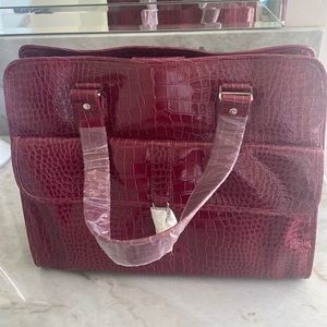 Nine West Faux Croc Laptop Bag